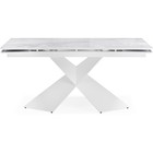 Стол стеклянный Хасселвуд металл, белый 90x160(220)x77 см - Фото 2