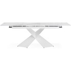 Стол стеклянный Хасселвуд металл, белый 90x160(220)x77 см - Фото 3