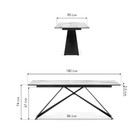 Стол стеклянный Ноттингем металл, черный 90x180x74 см - Фото 6