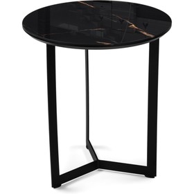 Журнальный стол Роб D-450 обсидиан/черный металл 45x45x50 см 10509633