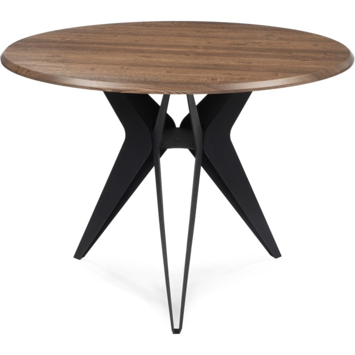 Стол деревянный Рикла орех кантри/черный металл 100x100x76 см - Фото 1