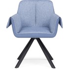 Стул на металлокаркасе Каита металл/ткань, черный/голубой 66x53x86 см - Фото 2