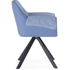 Стул на металлокаркасе Каита металл/ткань, черный/голубой 66x53x86 см - Фото 3