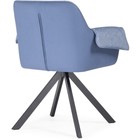 Стул на металлокаркасе Каита металл/ткань, черный/голубой 66x53x86 см - Фото 4