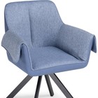 Стул на металлокаркасе Каита металл/ткань, черный/голубой 66x53x86 см - Фото 5