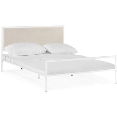 Кровать Эгерт белый/light бежевый металл, белый 1600х2000