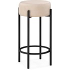 Стул барный Сайпл металл/велюр, черный/бежевый 40x40x74 см 10509708