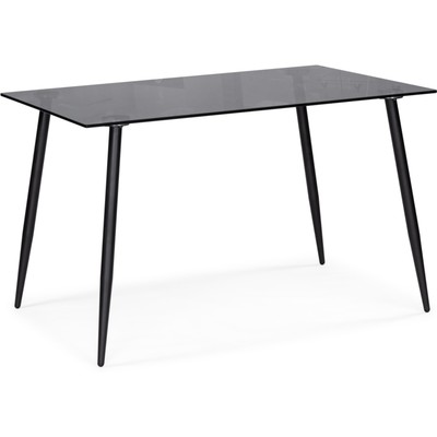 Стол стеклянный Smoke окрашенный металл, черный 80x120x75 см