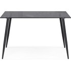 Стол стеклянный Smoke окрашенный металл, черный 80x120x75 см - Фото 2