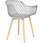 Пластиковый стул Rikon металл/пластик, натуральный/серый 58x45x79 см - Фото 4