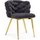 Стул на металлокаркасе Rendi металл/ткань, золотой/серый 64x70x77 см - Фото 1