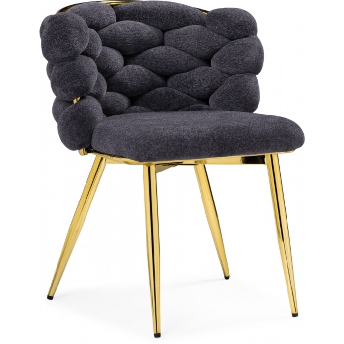 Стул на металлокаркасе Rendi металл/ткань, золотой/серый 64x70x77 см - Фото 1