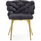 Стул на металлокаркасе Rendi металл/ткань, золотой/серый 64x70x77 см - Фото 2