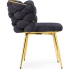 Стул на металлокаркасе Rendi металл/ткань, золотой/серый 64x70x77 см - Фото 3