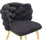 Стул на металлокаркасе Rendi металл/ткань, золотой/серый 64x70x77 см - Фото 5