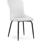 Стул на металлокаркасе Lado металл/экокожа, черный/белый 47x51x90 см 10509735