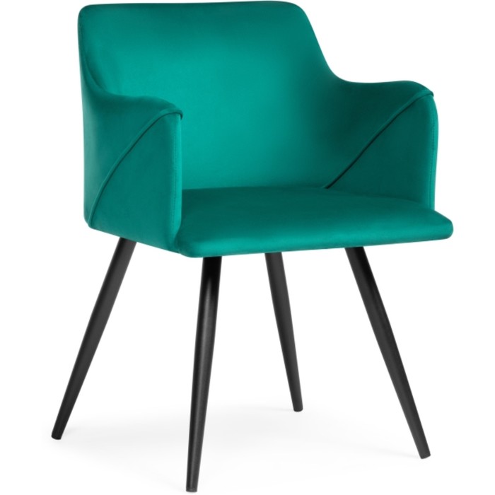 Стул на металлокаркасе «Эджелл», 530×530×860 мм, металл/ткань, цвет черный/зеленый