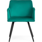 Стул на металлокаркасе Эджелл металл/ткань, черный/зеленый 53x53x86 см  (артикул 10509737)  большой выбор товаров оптом и в розницу по низким ценам с доставкой