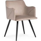 Стул на металлокаркасе Эджелл металл/ткань, черный/бежевый 53x53x86 см 10509738
