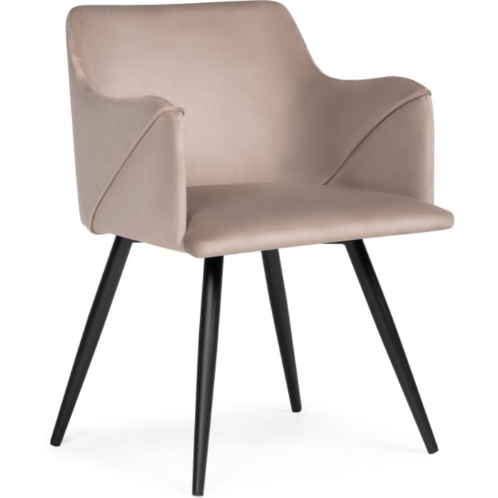 Стул на металлокаркасе «Эджелл», 530×530×860 мм, металл/ткань, цвет черный/бежевый