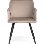 Стул на металлокаркасе Эджелл металл/ткань, черный/бежевый 53x53x86 см 10509738