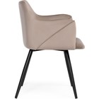 Стул на металлокаркасе Эджелл металл/ткань, черный/бежевый 53x53x86 см 10509738