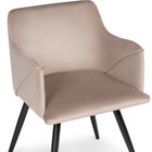 Стул на металлокаркасе Эджелл металл/ткань, черный/бежевый 53x53x86 см 10509738