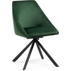 Стул на металлокаркасе Окленд крутящийся, металл/велюр, черный/зеленый 51x55x83 см 10509742