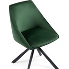 Стул на металлокаркасе Окленд крутящийся, металл/велюр, черный/зеленый 51x55x83 см 10509742