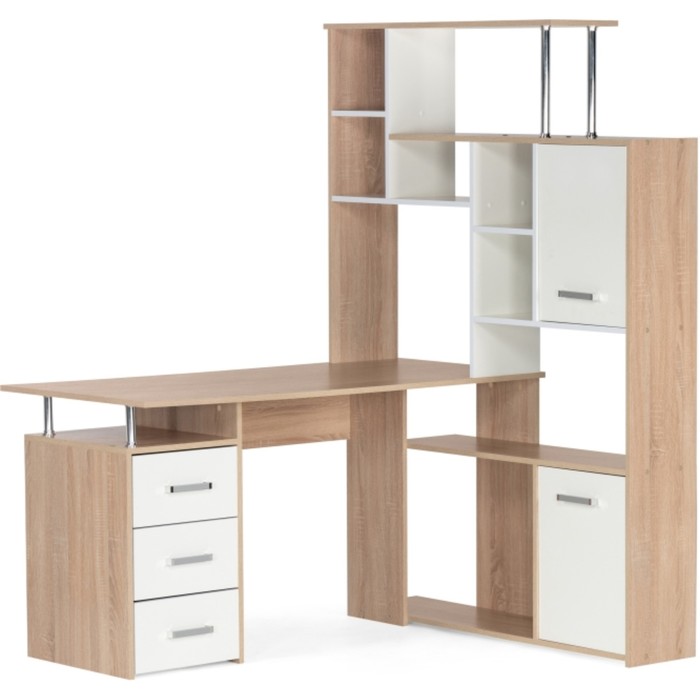 Компьютерный стол КС15 правый, ЛДСП, дуб сонома 142,7x130x175,2 см