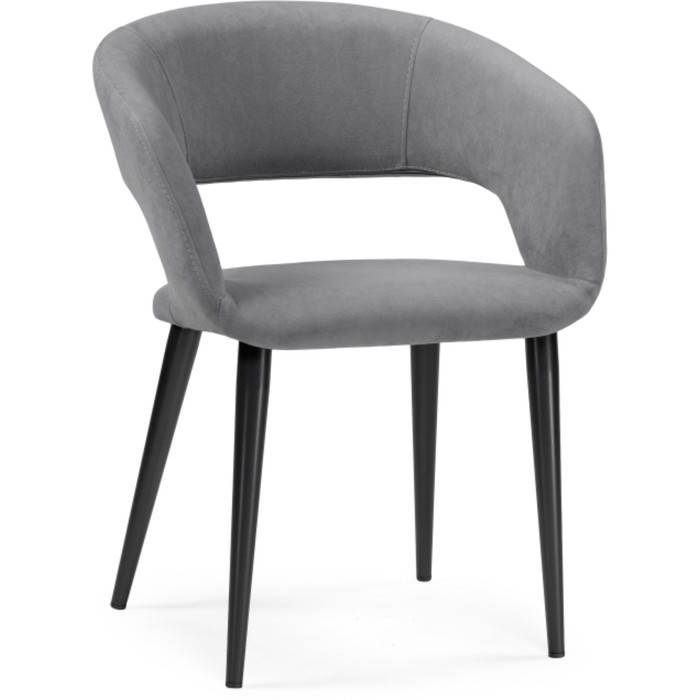 Стул на металлокаркасе «Торган», 590×600×760 мм, металл/велюр, цвет черный/серый