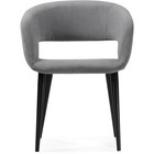 Стул на металлокаркасе Торган катания сильвер, металл/велюр, черный/серый 59x60x76 см 10509791