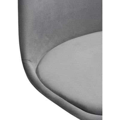 Кресло компьютерное Kolin, на колёсиках, металл/велюр, цвет хром/серый