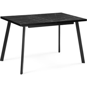 Стол деревянный Цефей файерстоун/черный матовый металл, черный 75x120(160)x75 см
