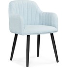 Стул на металлокаркасе Халли lamb 17 металл/ткань букле, черный/голубой 62x62x85 см - Фото 2