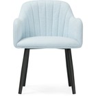 Стул на металлокаркасе Халли lamb 17 металл/ткань букле, черный/голубой 62x62x85 см - Фото 3