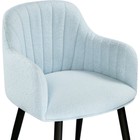 Стул на металлокаркасе Халли lamb 17 металл/ткань букле, черный/голубой 62x62x85 см - Фото 6