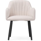 Стул на металлокаркасе Халли lamb 19 металл/ткань букле, черный/бежевый 62x62x85 см 10509809