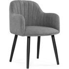 Стул на металлокаркасе Халли lamb 11 металл/ткань букле, черный/серый 62x62x85 см 10509814