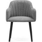 Стул на металлокаркасе Халли lamb 11 металл/ткань букле, черный/серый 62x62x85 см 10509814