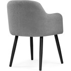 Стул на металлокаркасе Халли lamb 11 металл/ткань букле, черный/серый 62x62x85 см 10509814