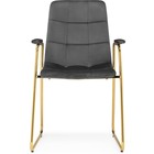 Стул на металлокаркасе Lana металл/велюр, золотой/серый 57x56x88 см - Фото 2