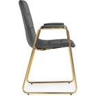 Стул на металлокаркасе Lana металл/велюр, золотой/серый 57x56x88 см - Фото 3