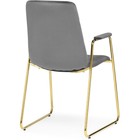 Стул на металлокаркасе Lana металл/велюр, золотой/серый 57x56x88 см - Фото 4
