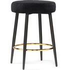 Стул барный Plato металл/ткань букле, черный/черный 43x43x65 см 10509827