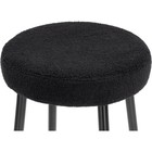 Стул барный Plato металл/ткань букле, черный/черный 43x43x65 см 10509827