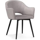 Стул на металлокаркасе Ойстер MR-28 металл/велюр, черный/серый 59x59x80 см 10509831