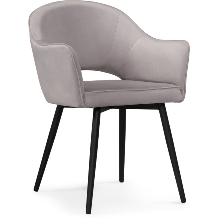 Стул на металлокаркасе «Ойстер», 590×590×800 мм, металл/велюр, цвет черный/серый