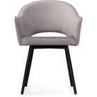 Стул на металлокаркасе Ойстер MR-28 металл/велюр, черный/серый 59x59x80 см 10509831