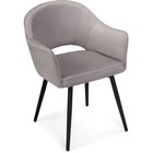 Стул на металлокаркасе Ойстер MR-28 металл/велюр, черный/серый 59x59x80 см 10509831